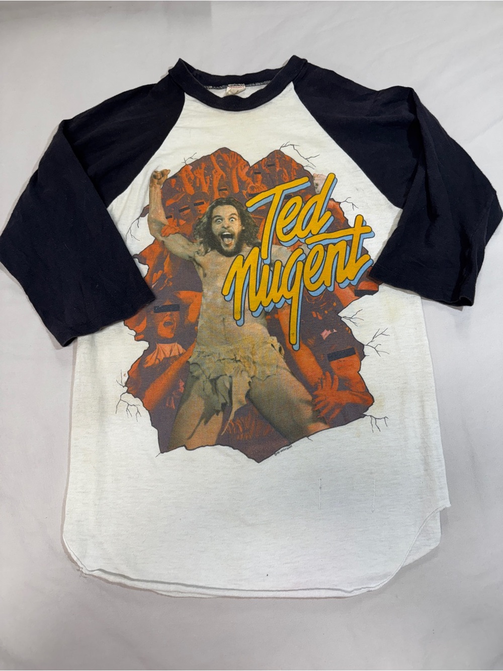 Vintage 1981 Ted Nugent Intensities In 10 Cities Tour Raglan Shirt Small 80s
